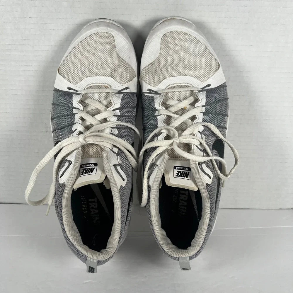 Nike Flex Train Aver Mens 9.5 Wolf‎ Grey White Running Shoes 831568-100
